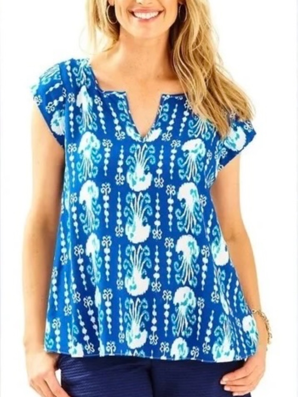 Lilly Pulitzer Shelley Jellyfish Sleeveless Top Size Small